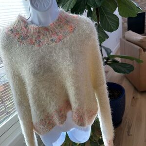 Free People - Cozy Cream and Multicolor Women's Sweater